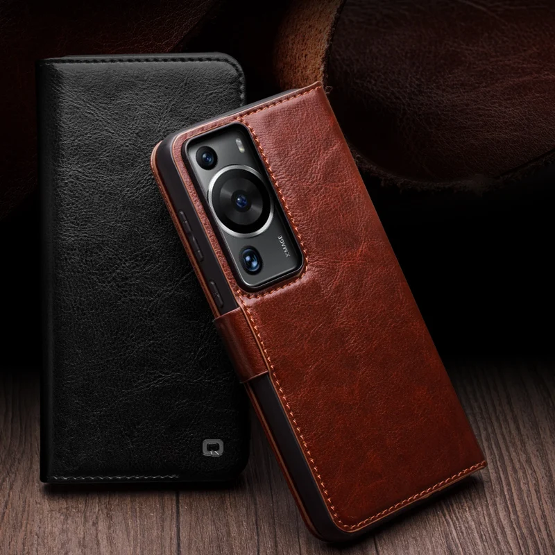 Чехол-книжка QIALINO из натуральной кожи для Huawei Ascend P60 чехол телефона ручной работы