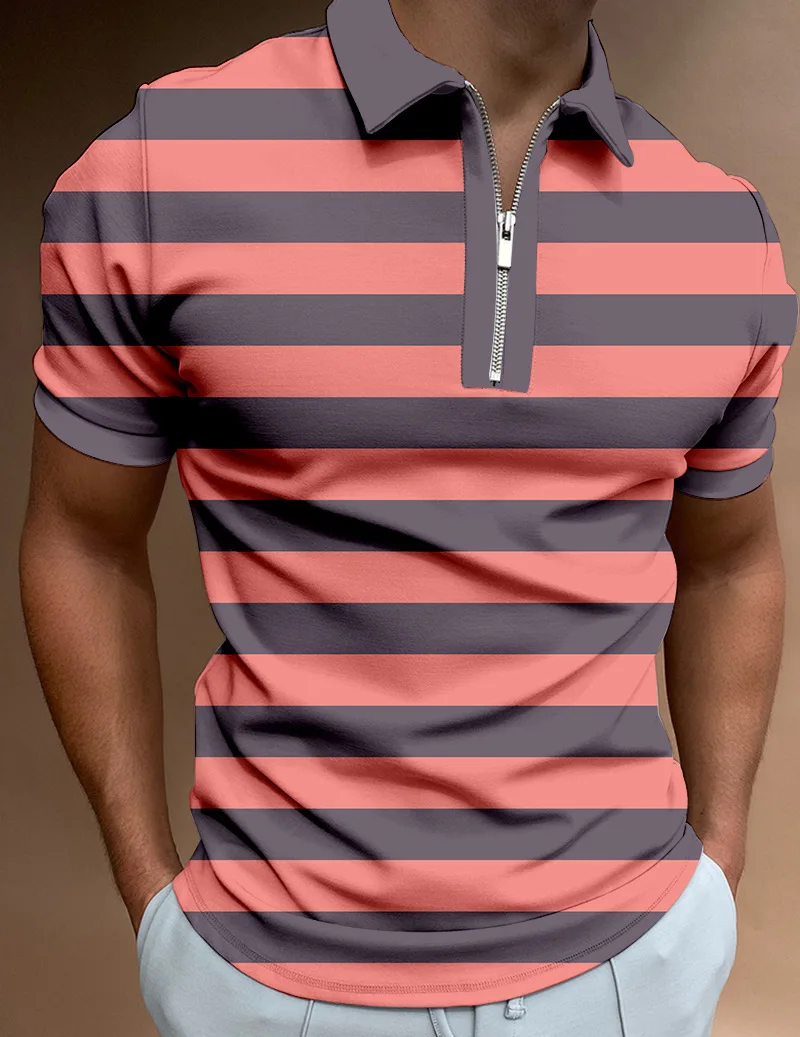 

S-5XL Men's Casual Summer Short Sleeve Polo Shirts Men Male Zip Tee Shirt Men Tops Street Golf Clothing Clothes For Men 2022