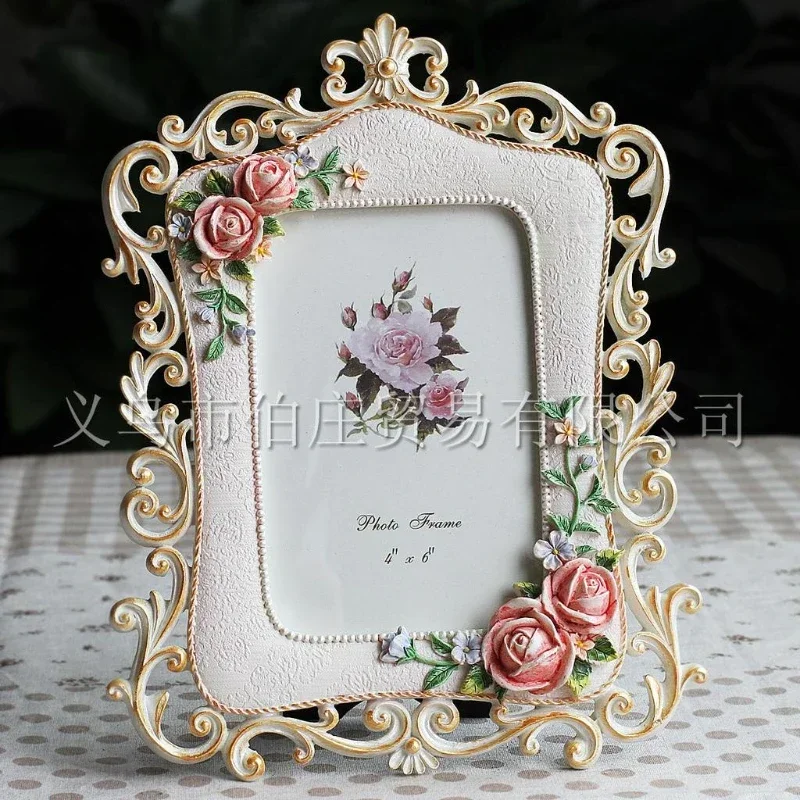 

6-дюймовых пасторальных фоторамок, окрашенных смолой фоторамок, розовых креативных фоторамок