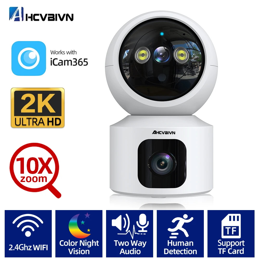 

4-мегапиксельная 2K Wi-Fi камера с 10-кратным увеличением домашняя камера видеонаблюдения для домашней безопасности камера для наблюдения за питомцем купольная Беспроводная PTZ IP-камера с автослежением