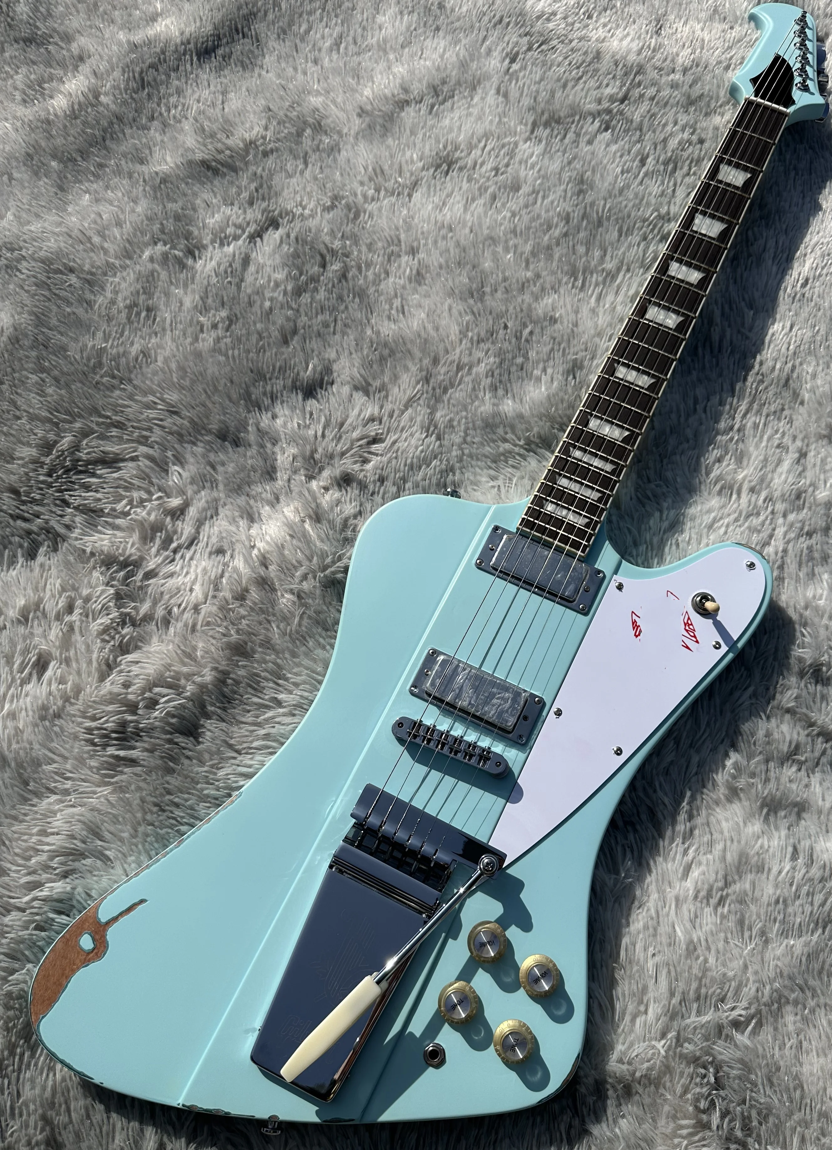 Электрогитара Alien гитара Firebird небесно-голубой винтаж инкрустация цветочным