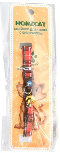 HOMECAT Клетка 20 см - 30 ошейник для кошек с бубенчиком красный шт |