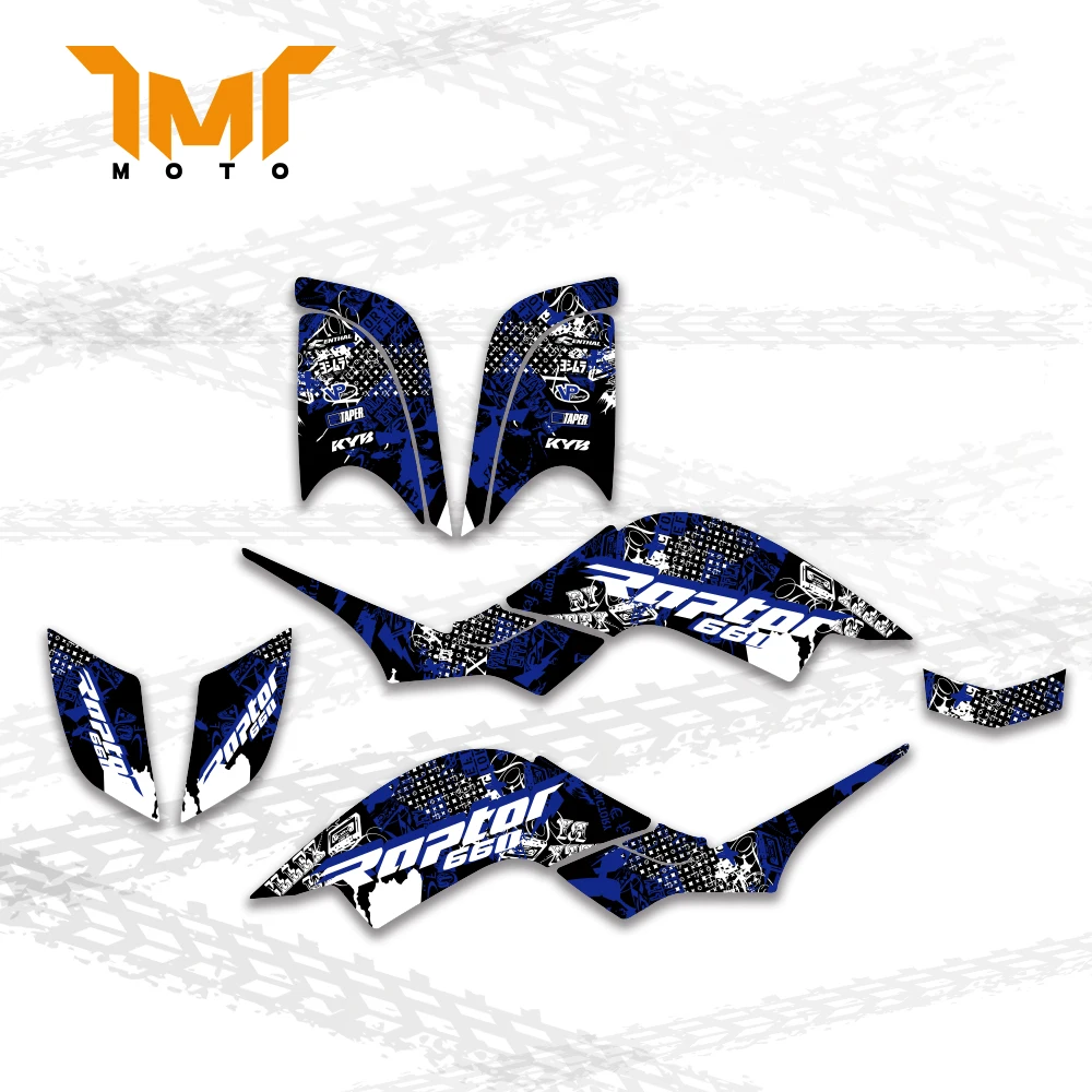 

TMT для Yamaha RAPTOR 660 YFM660 YFM ATV 2001- 2004 2005 ATV полный обтекатель Наклейка графика фона Наборы украшения