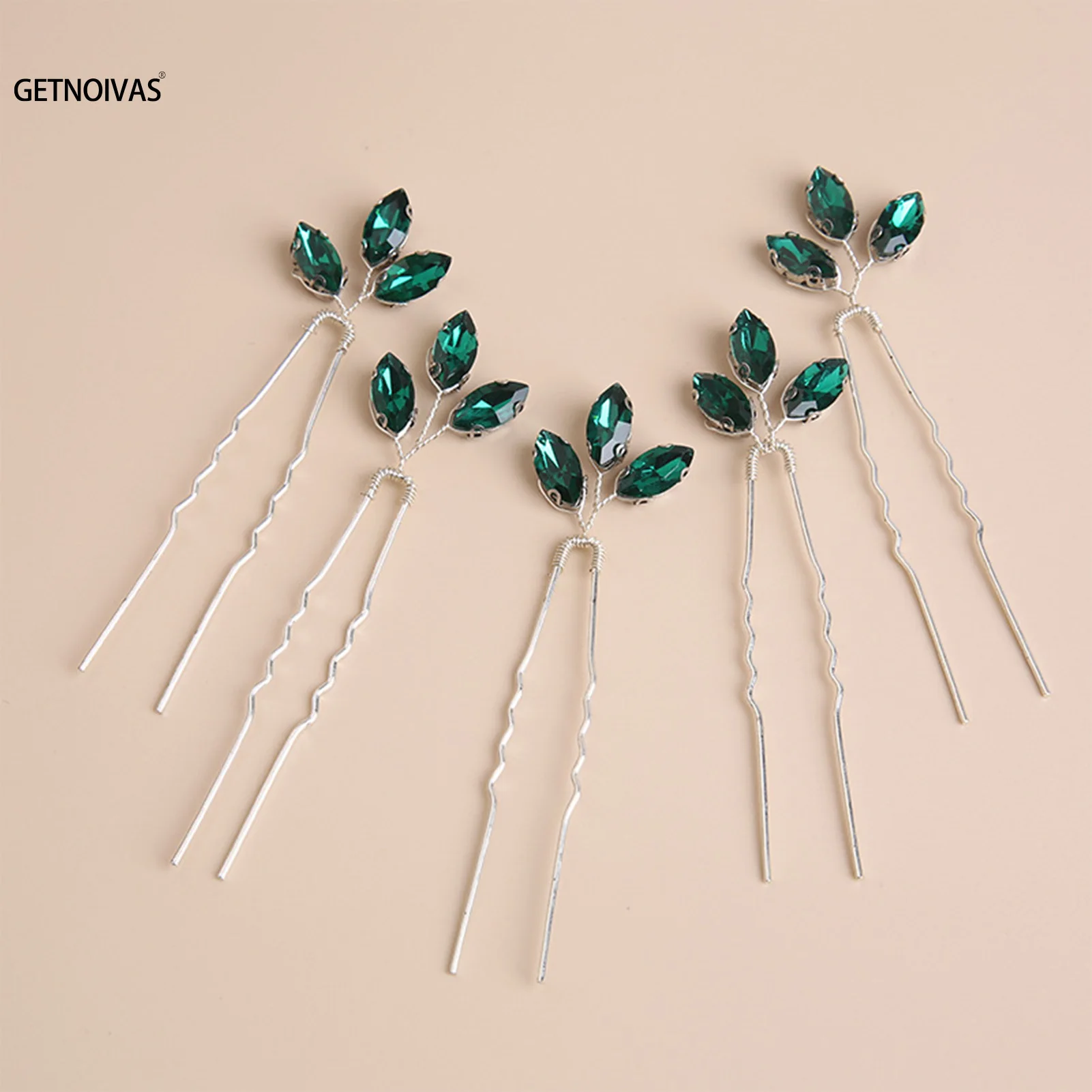 Женские шпильки для волос в форме подковы, зеленые шпильки для еды ручной работы, украшения для волос