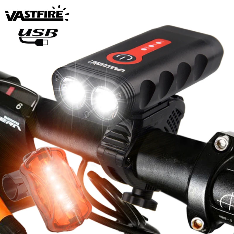 

Bike Bicycle Light USB LED Rechargeable Set MTB Road Bike Front Back Headlight Lamp Flashlight Cycling Light Cycling Accessories