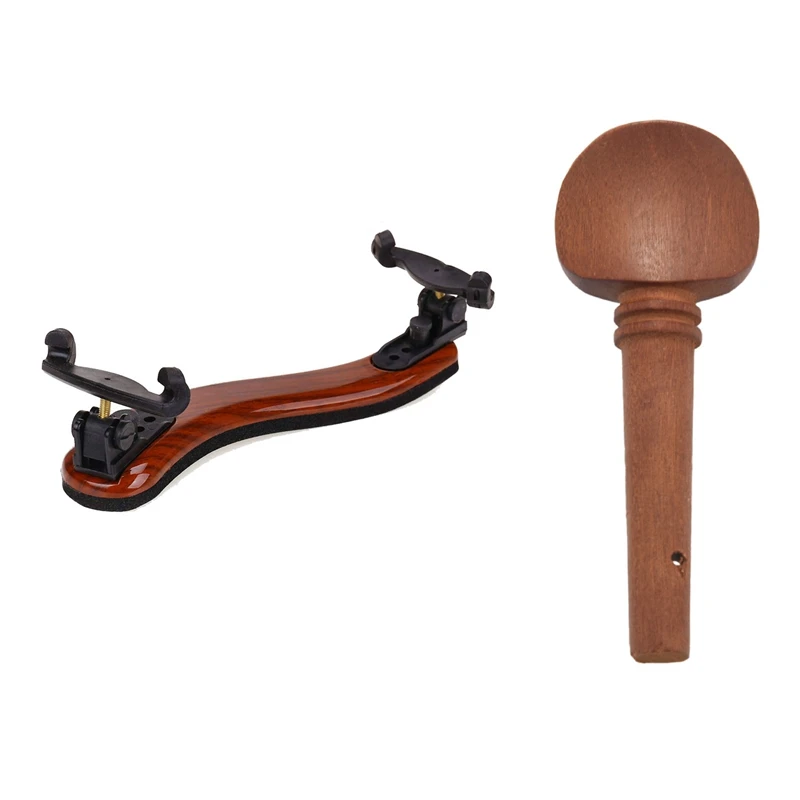 

New 4Pcs 4/4 Size Violin Fiddle Tuning Peg Set With Violin Shoulder Rest