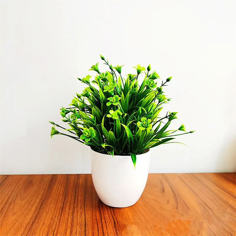 

Ins Green Plant Desktop Decoration Small Bonsai Artificial Plastic Water Plant Lily Flower Potted Home Window Desk Decoration