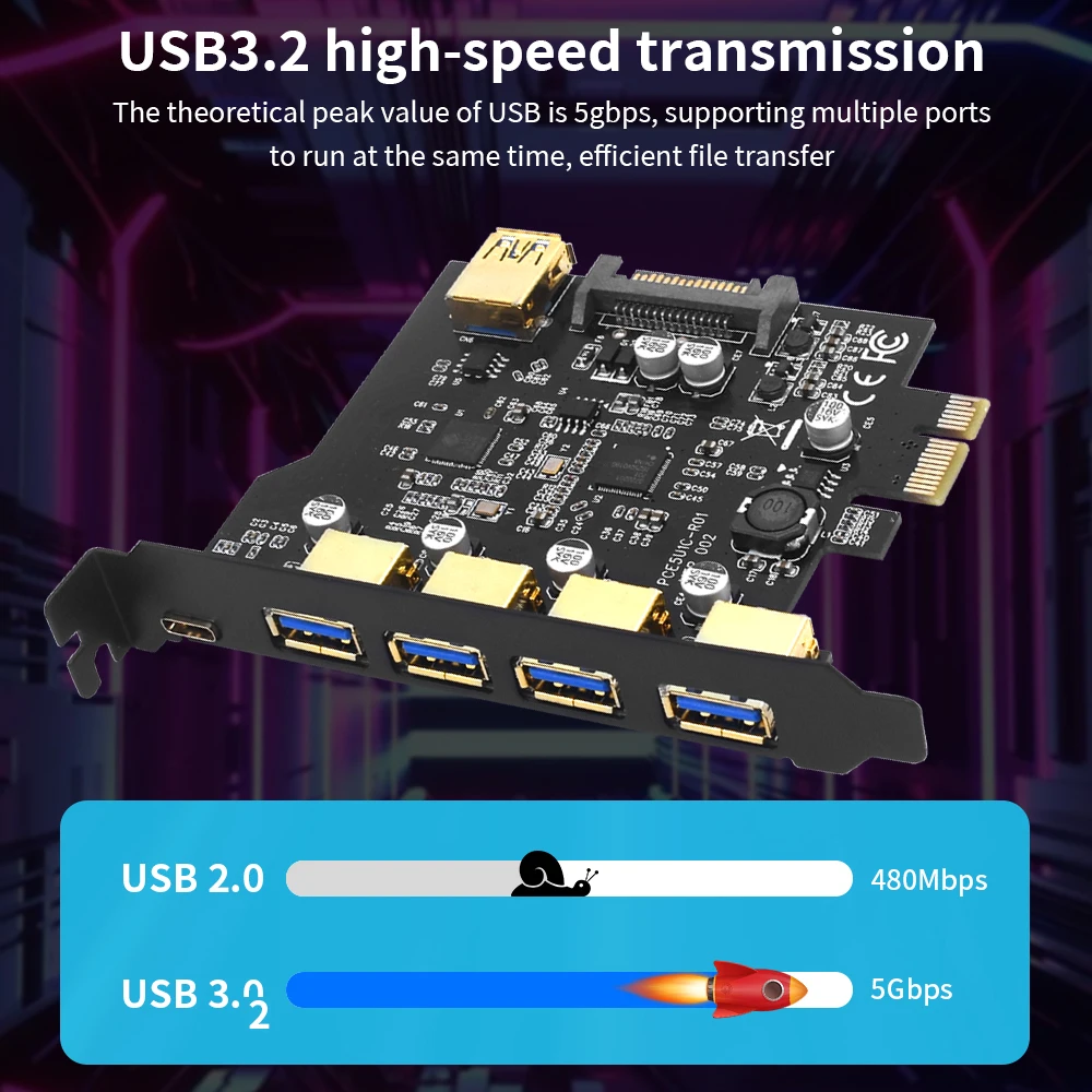 Плата расширения TISHRIC USB 3 2 PCIE