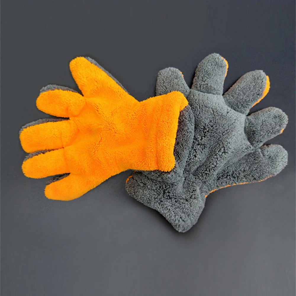 

Car Cleaning Gloves Towels Plush Universal Portable Practical Multifunctional Car Supplies Car Body Washing Glove Coral Fleece