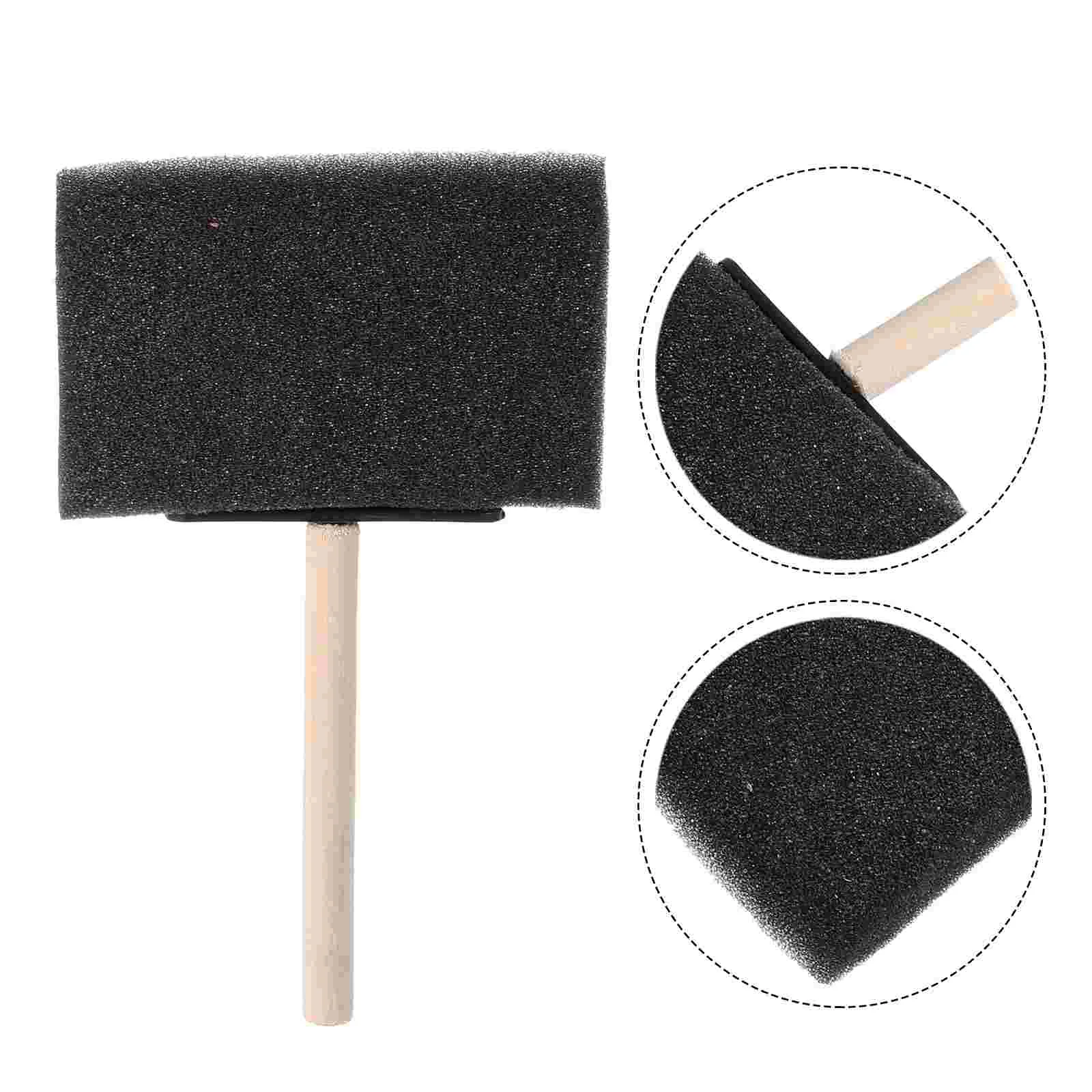 

20 Pcs Sponge Bevel Tipped Brush Set Sponge Painting Brush with Wooden Handle Mastic for
