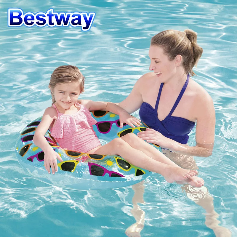 

36057 Trendy Sunglasses Print Designer Swim Pool Float Swimming Ring for Kids