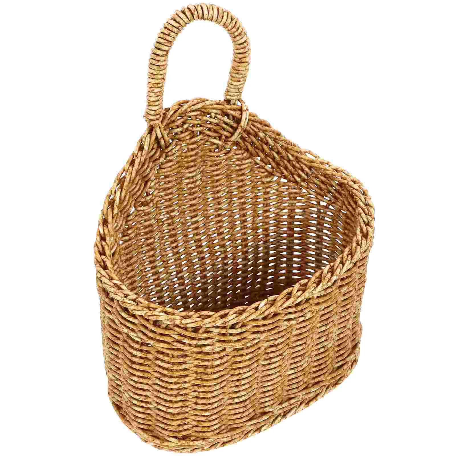 

Hanging Storage Basket Woven Wall Basket Oganizing Handmade Wicker Basket Wall Mounted Basket Plant Holder Shelf