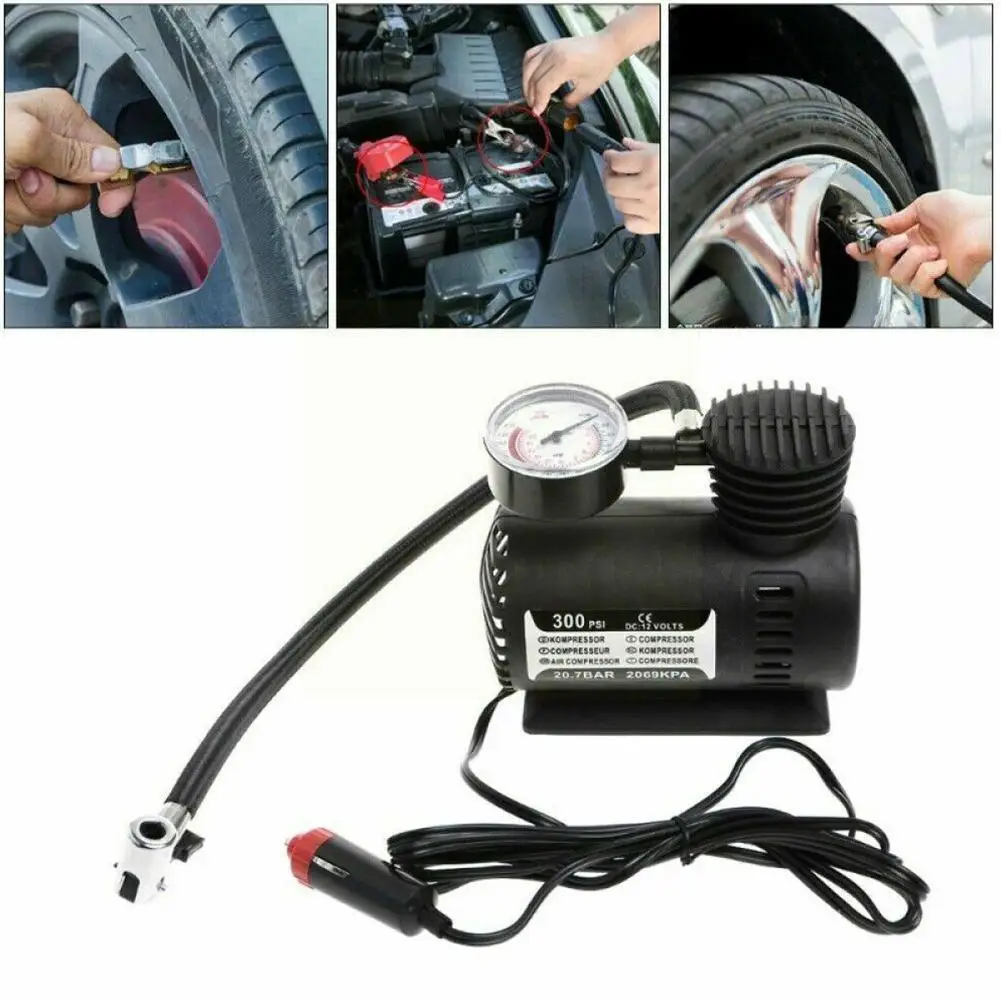 

12v Car Tire Inflator Pump Electric Portable Tire Inflator Motorcycle Tire Compressor Pump Digital Car I1n1