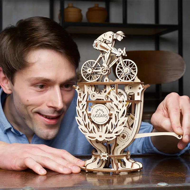 

Wooden Mechanical Drive Assembly Model Bicycle Handmade DIY Toy Creative Gift