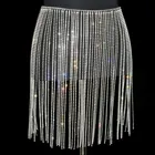 Блестящее платье с кисточками стразы сексуальное боди ювелирные изделия цепочка на талию модная женская короткая юбка для девочки Свадебные аксессуары