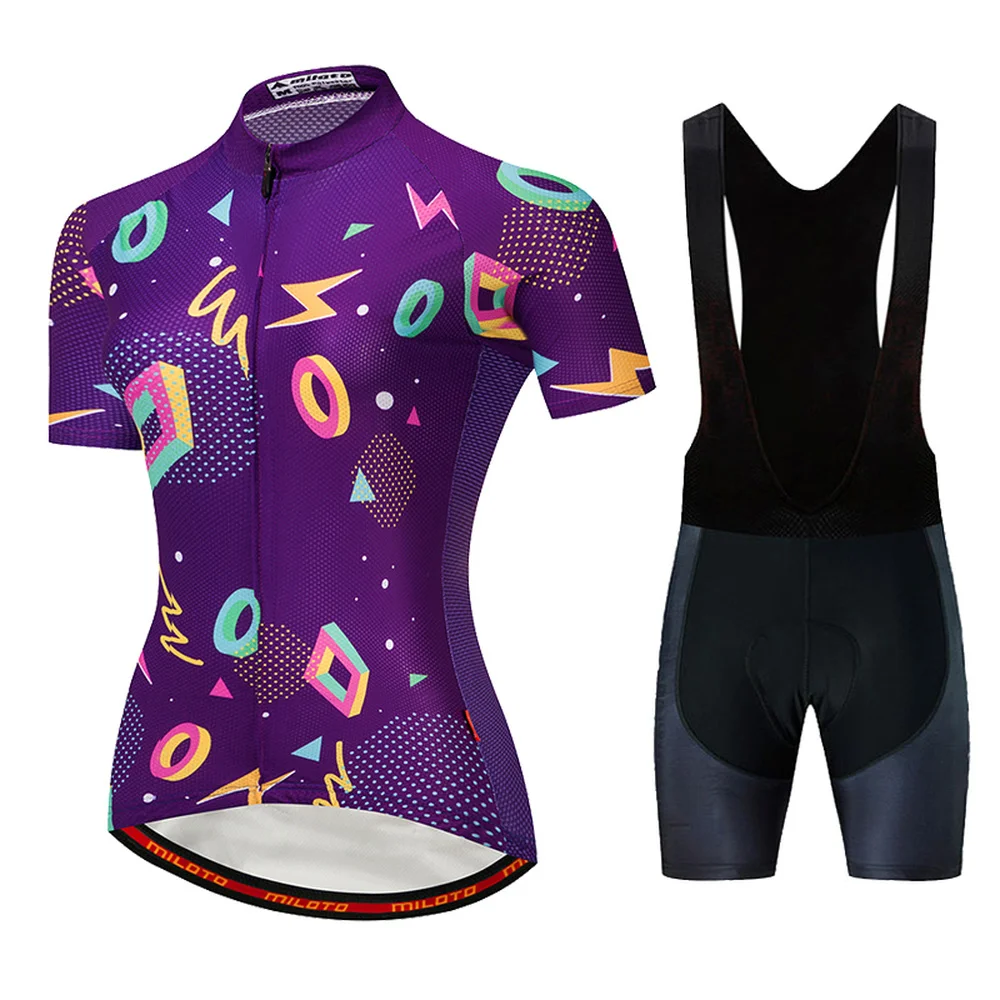 

Women's Cycling Jersey Set Summer Anti-UV Cycling Bicycle Clothing Quick-Dry Mountain Female Bike Clothes Cycling Set MILOTO