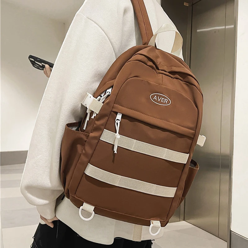 

High Quality Women's Backpack Solid Color Cute Student School Bag for Teenage Girls Boys Large Capacity Travel Rucksack Mochila