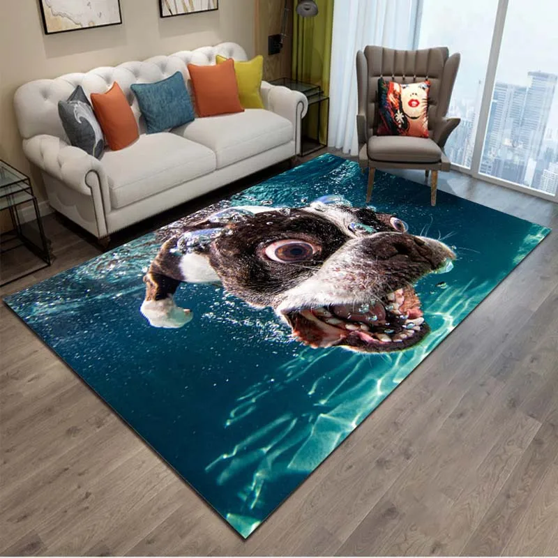 

15 Size Underwater Puppy Dogs Pet Carpet for Living Room Home Decor Large Area Rug Bedroom Floor Rug Non-slip Easy Washable Mat