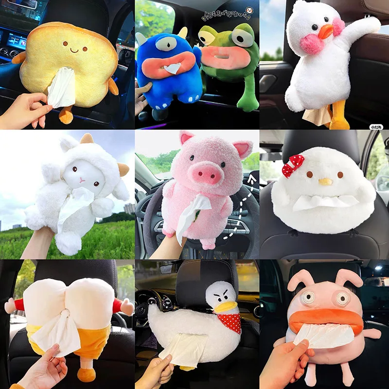 

Cartoon Creative Car armrest box Car tissue Box draw cartoon cute car draw car tray trailer interior decoration supplies