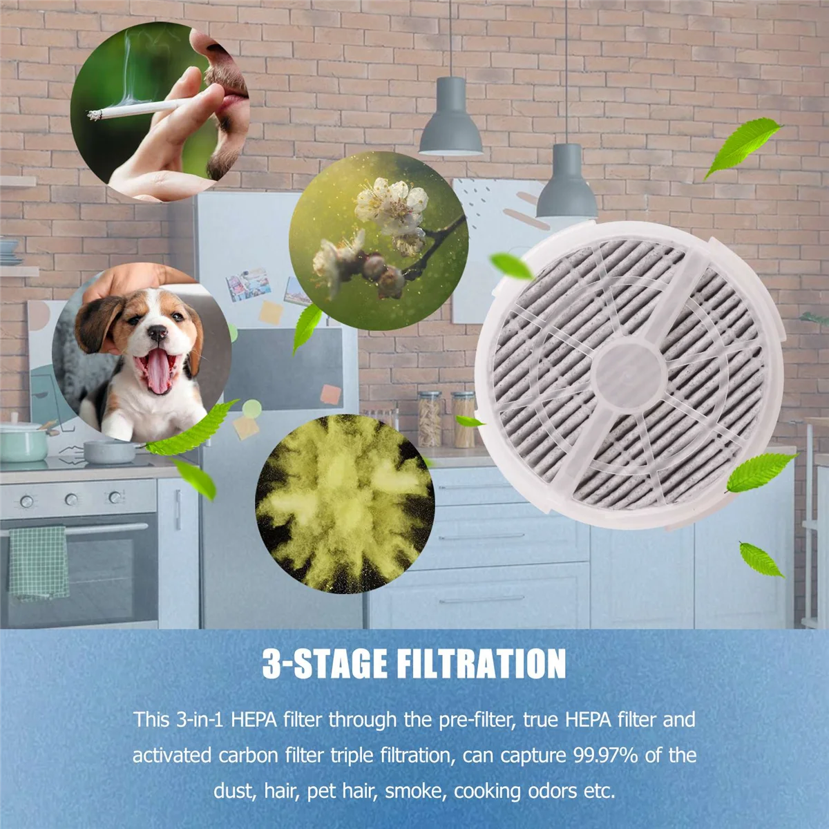 Сменный фильтр True HEPA 4 шт. совместимый с настольным очистителем воздуха RIGOGLIOSO GL2103