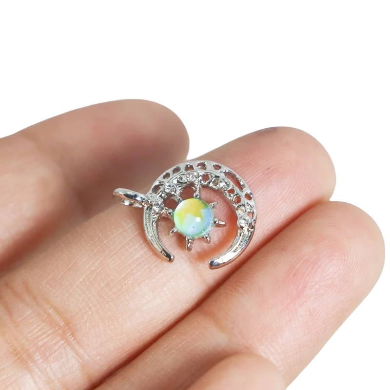 

WZNB 5Pcs Crescent Moon Crystal Star Alloy Pendant for Jewelry Making Diy Earring Necklace Supplies Accessories Wholesale