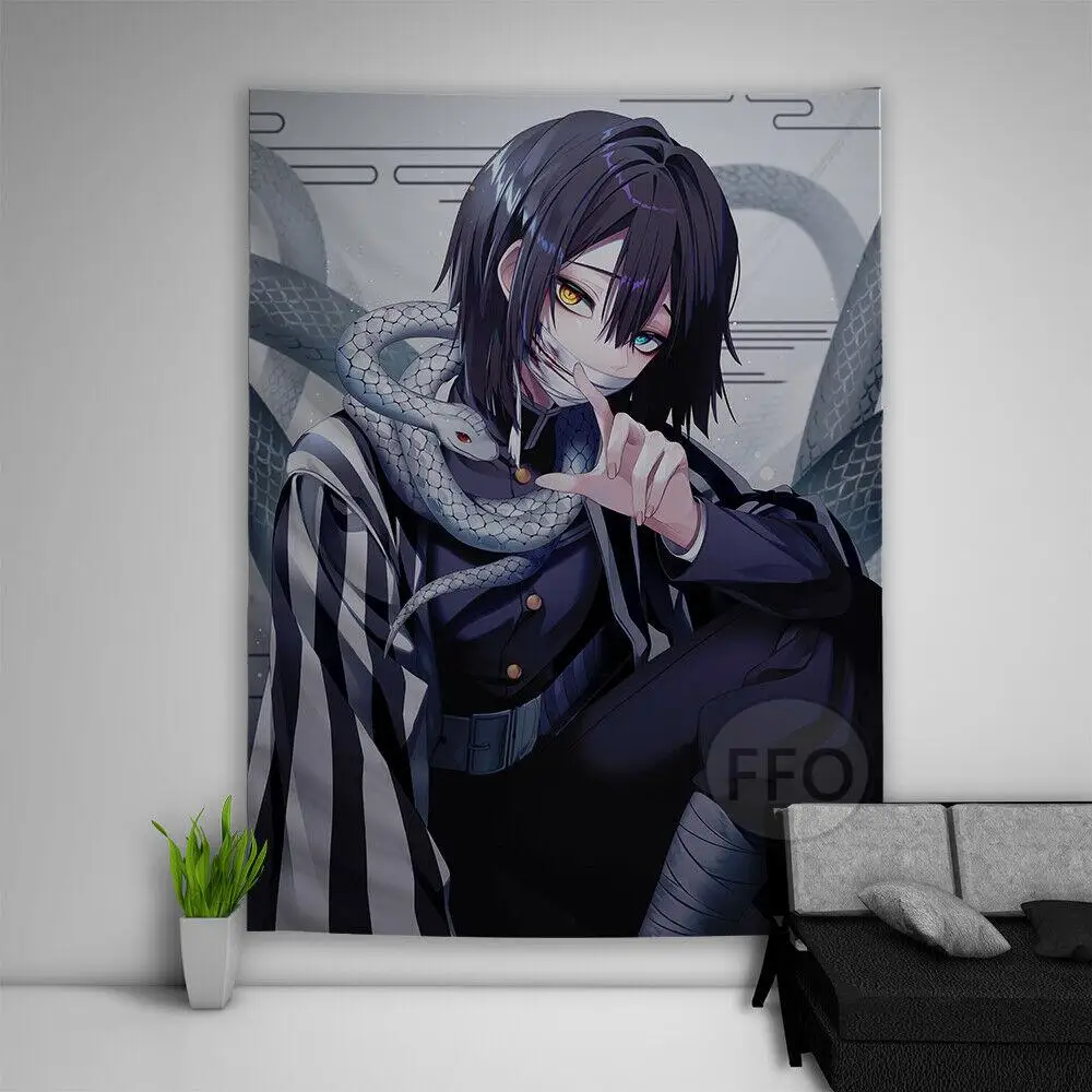 Постер с рассекающим демонов кавайным Манга Аниме гобелен Декор для комнаты