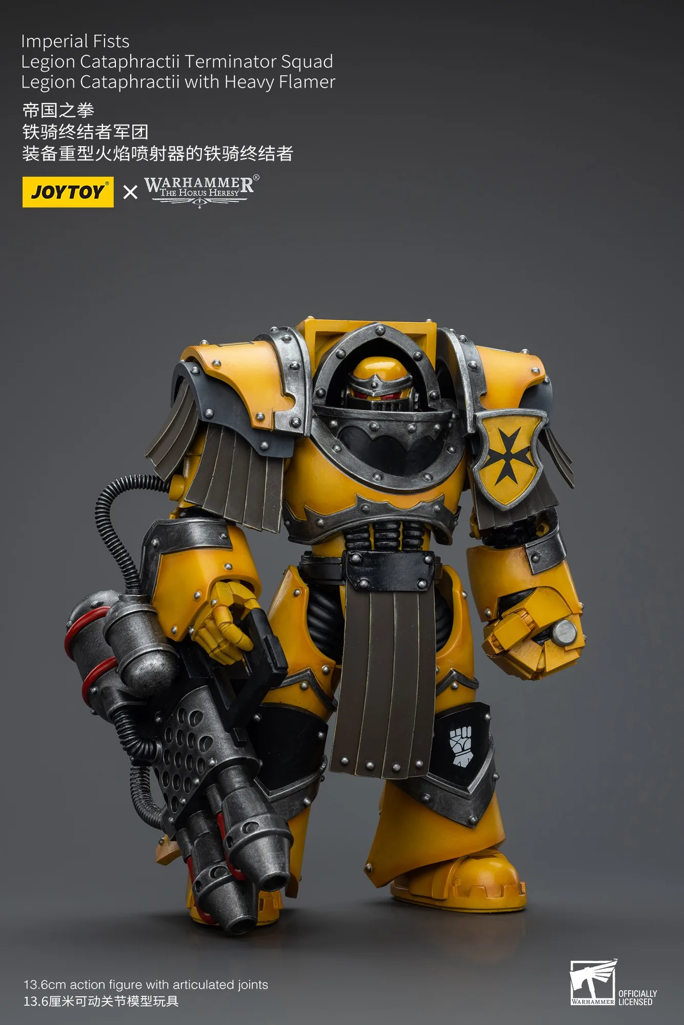 Фото JOYTOY Warhammer 1/18 фигурки императорских кулаков легион катафологии сержант с тяжелым пламенем фигурка модель игрушка подарки для мальчика №3