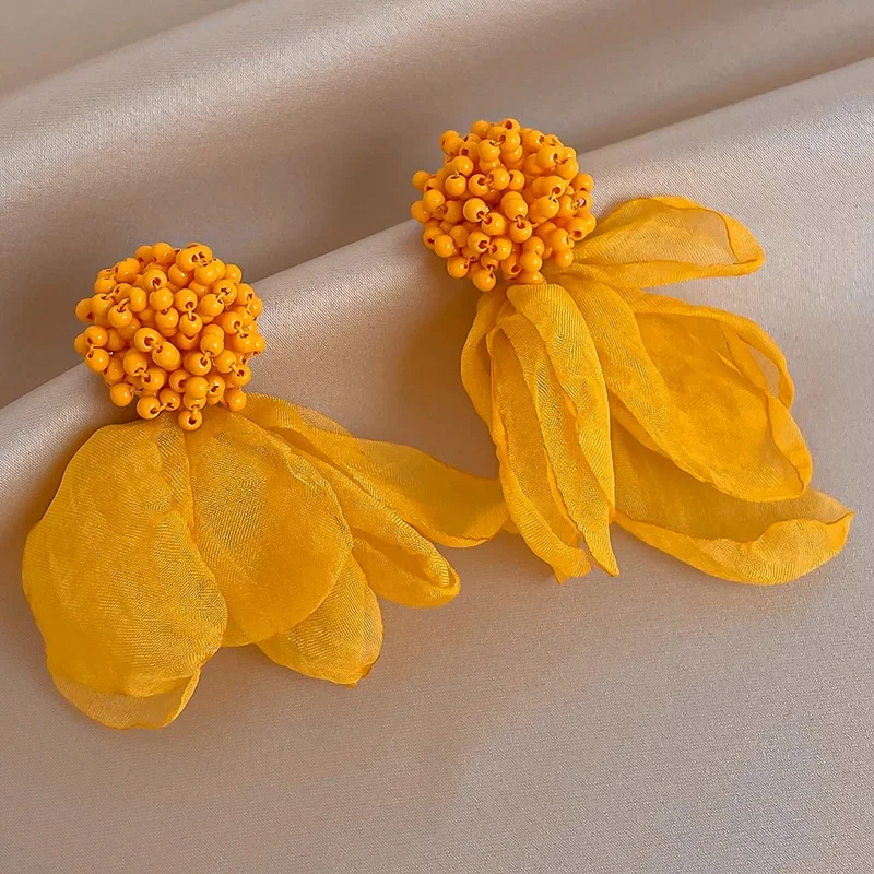 Винтажные акриловые кружевные серьги в форме цветка