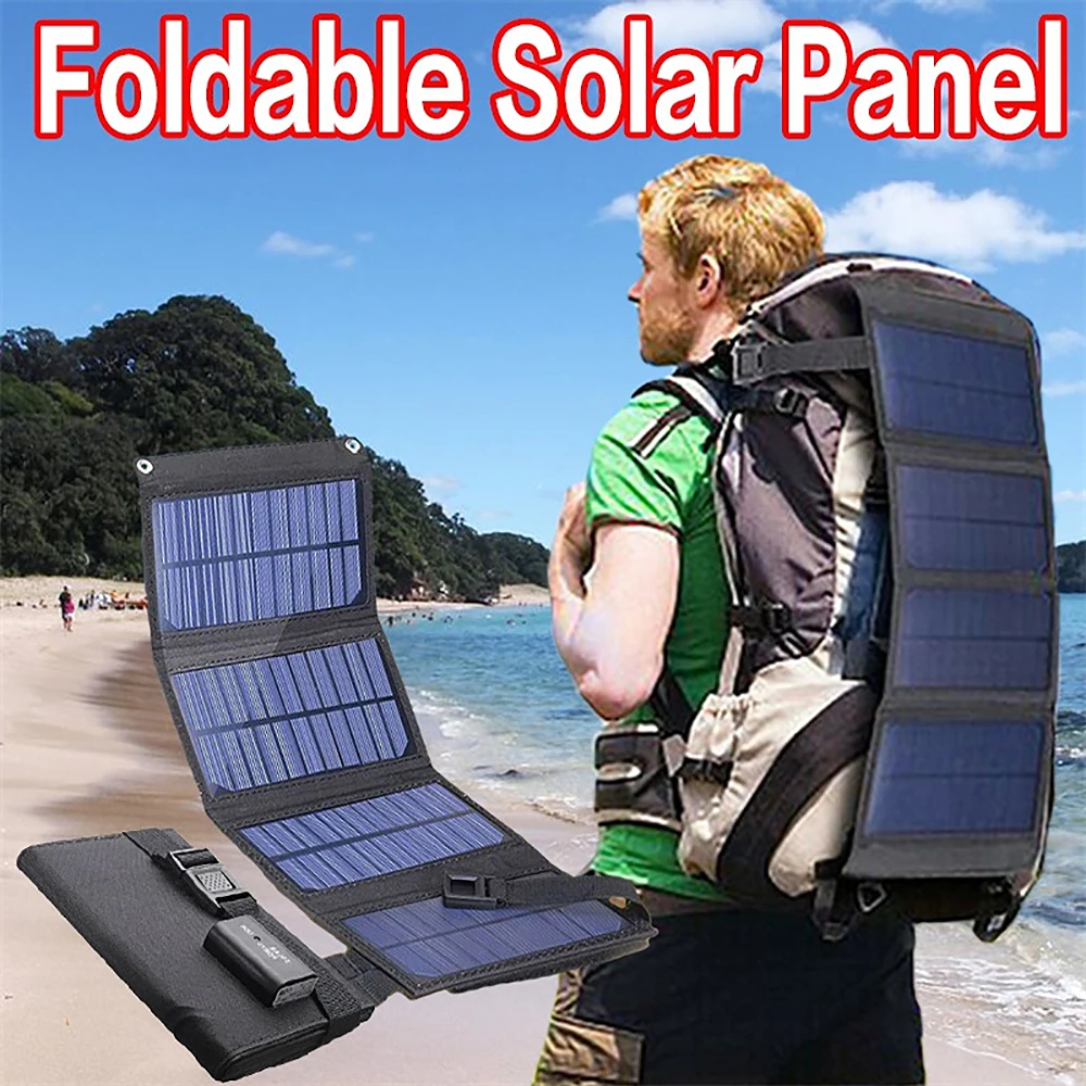 

60W Outdoor Sunpower Foldable Solar Panel Cells 5V USB Portable Solar Charger Battery for Mobile Phone Traveling Camping Hike