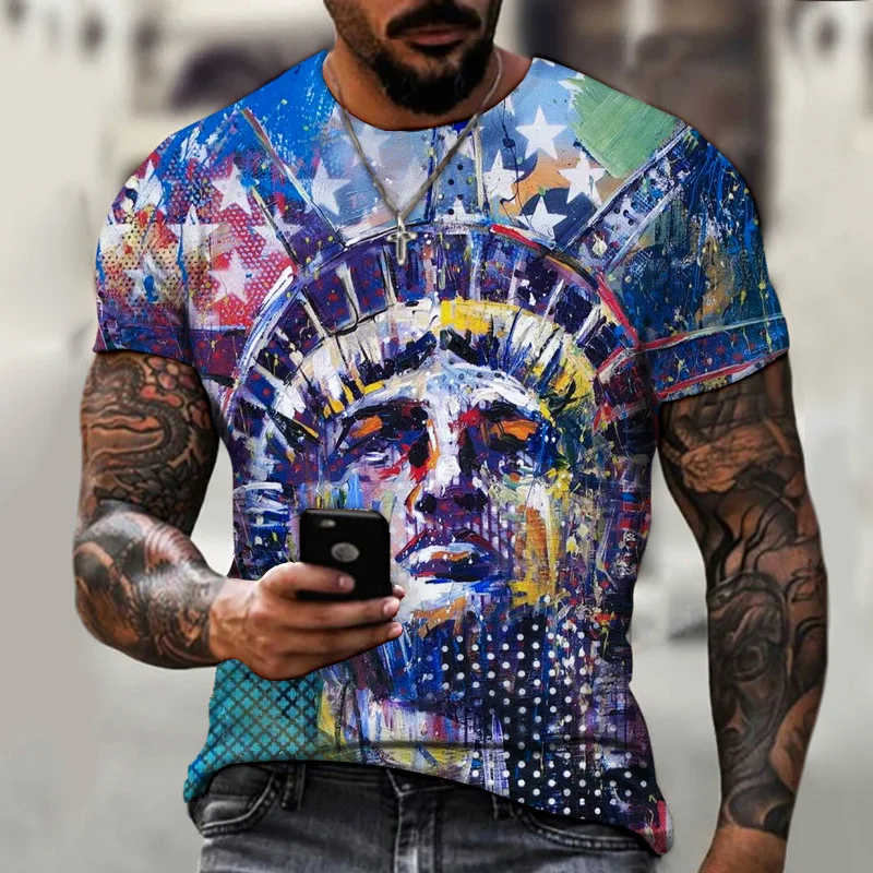 

New Men's T-Shirt O Neck Short-Sleeve Men T Shirts Retro Style Hip Hop Harajuku Casual Fashion Summer Tee for male Sexy Girl 3D