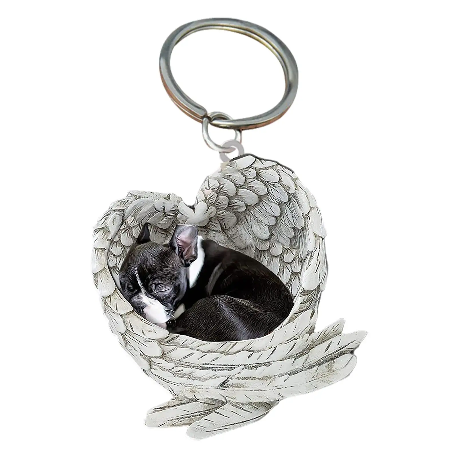 Акриловая подвеска в виде милой собаки ангела брелок для ключей мальчика