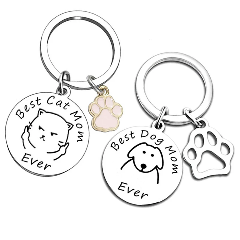Брелок для ключей с надписью Best Dog/Cat Mom