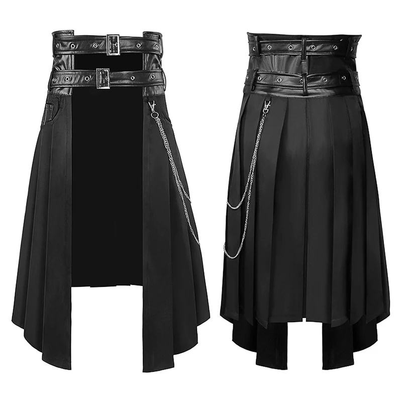 

Mens Gothic Skirt Vintage Scotland Kilt Medieval Punk Warrior Kendo Pocket Skirts Scottish Clothing Halloween Cosplay Costume