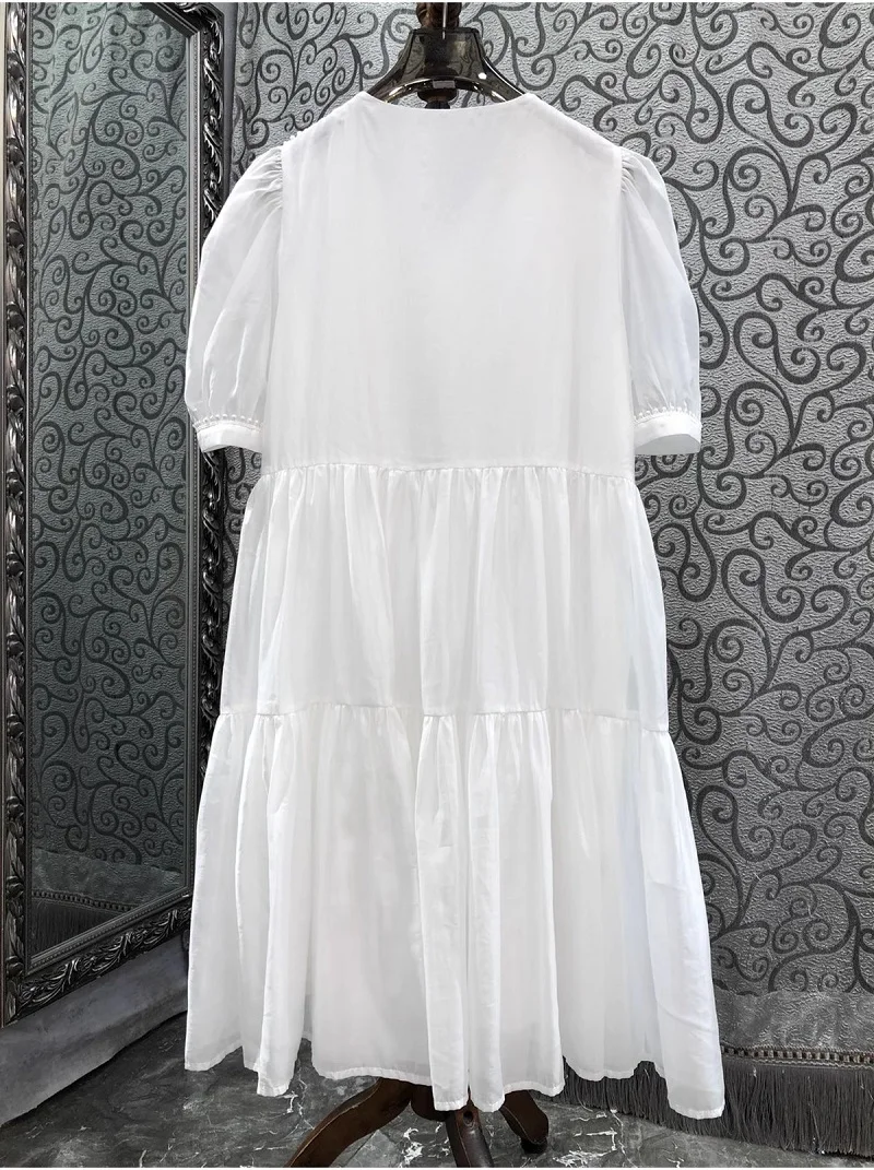 Женское пляжное платье с V-образным вырезом и оборками