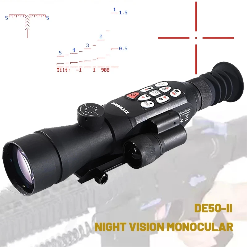 

HD Infrared Night Vision Riflescope Sight Scope 280m/300Yard Ranging Aiming Digital Monocular Device Mount on Rifle for Hunting