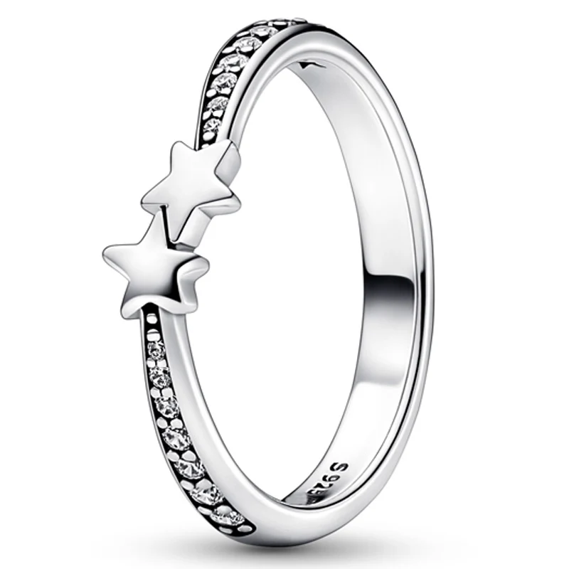 

Original Shooting Stars Sparkling With Crystal Ring For Women 925 Sterling Silver Wedding Gift Fashion Jewelry
