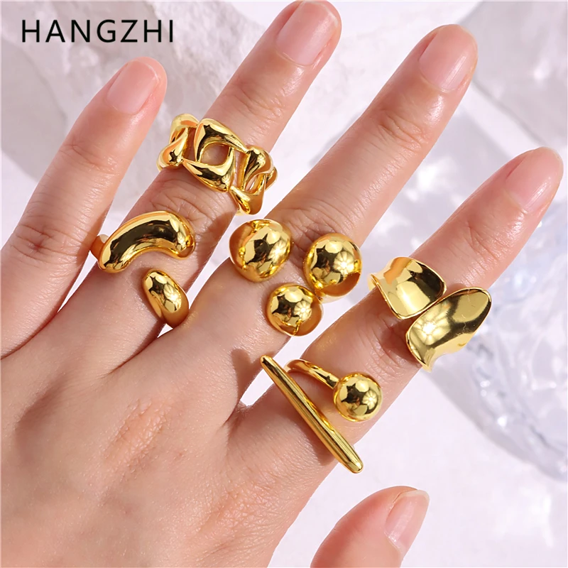 HangZhi винтажные геометрические бриллианты регулируемые золотые серебряные