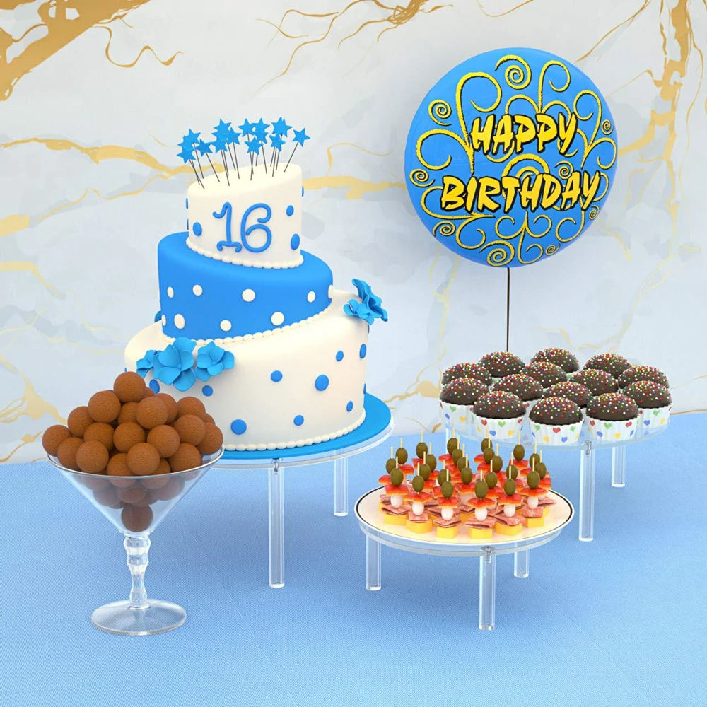 

IMUWEN Cake Stand Sweet Brief Round Plate Charger Plates For Home Wedding Party Table Decor