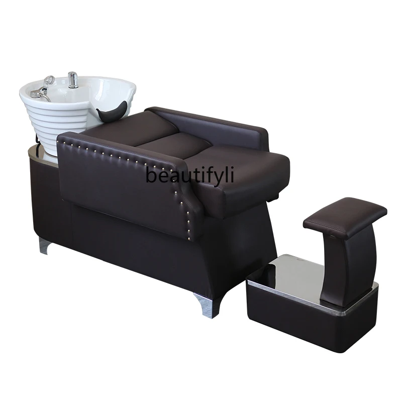 Кресло-шампунь из массива дерева в стиле ретро