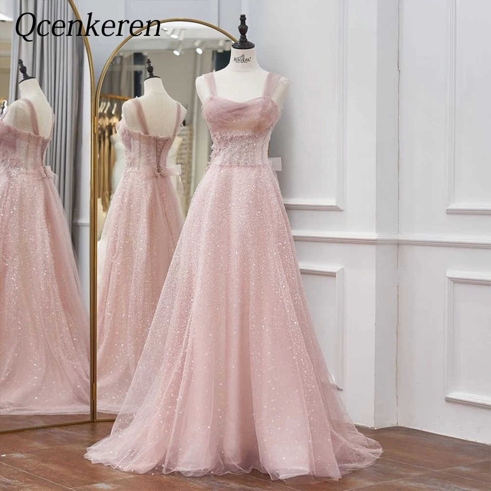 

Regular Straps Evening Formal Sheath Bespoke Occasion A-line Party Dresses Sweep Train Gown Women Robes de Soirée 2022