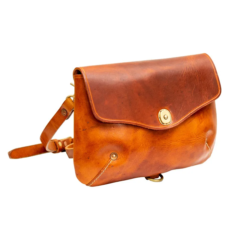 Fashion Retro Luxury Designer Natural genuine Leather Men's Brown Shoulder Bag Daily Outdoor Weekend Hot Sale Messenger Bag Men