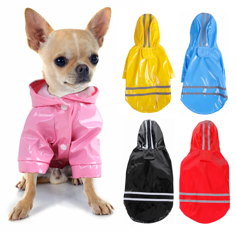 Coat Jacket Dogs Puppy Clothes Summer Hooded Waterproof Dog Dog Rain Yorkshire Pet Spring Reflective