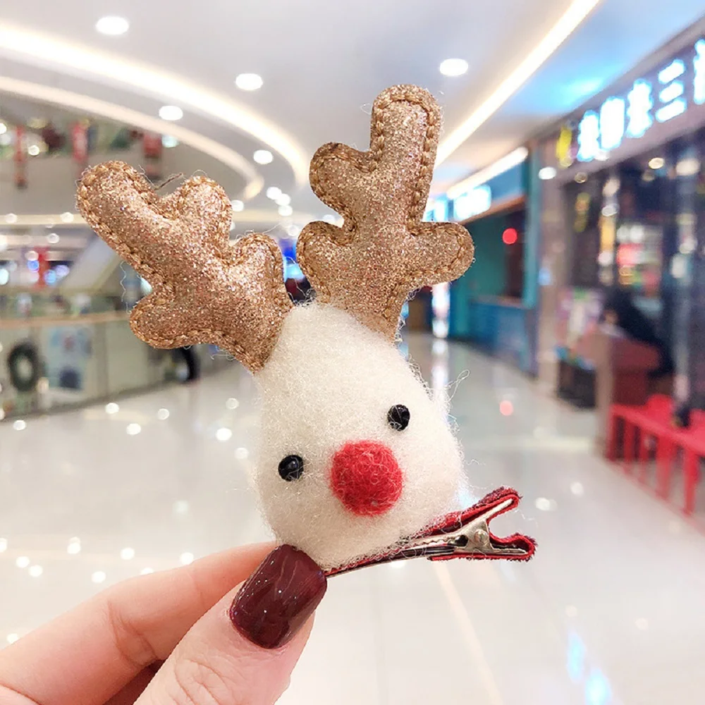 

Christmas Hair Clip Pins Claw Elk Deer Hairpin Cute Hair Jewelry Children Kids Girls Headwear Women Santa Claus Hair Accessories