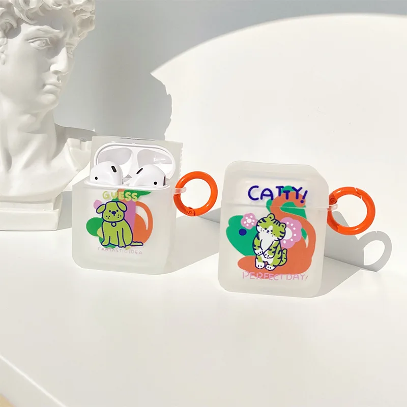 

Чехол с мультяшными животными для Airpods 2 1, чехол, прозрачный чехол для наушников Airpods Pro, собака, кошка, Etui Airpods, мягкий силиконовый чехол, чехлы