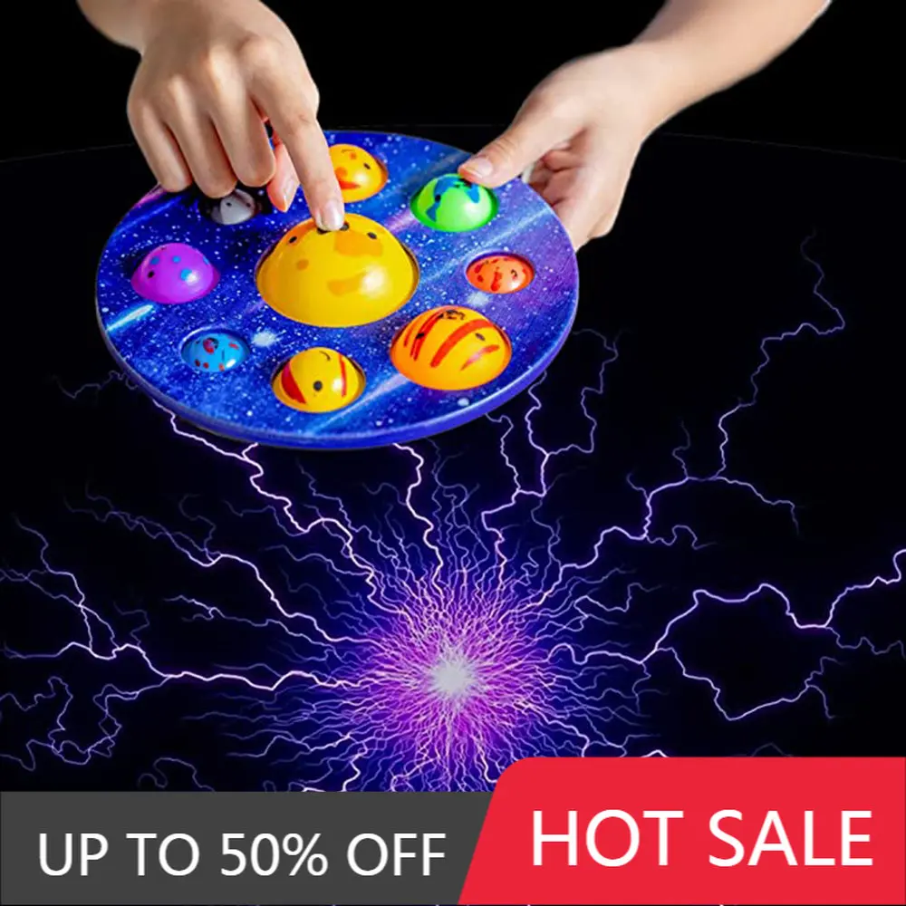 

Веселая солнечная система, пластина с поп-звездами и планетами, раннее образование, 8 планет, пузырьковый Поппер, фиджет, сенсорный цвет, печ...