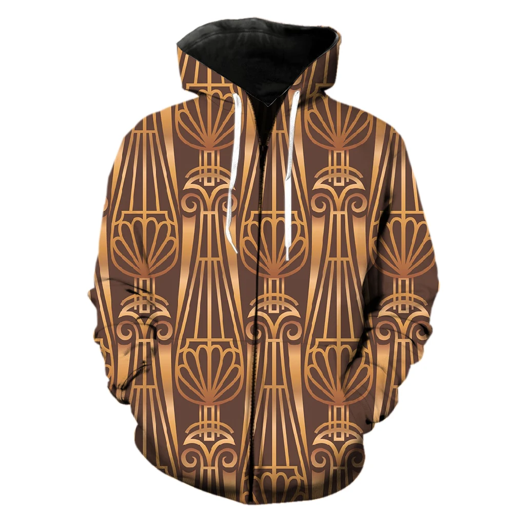 

Abstract Geometric Patterns Men's Zipper Hoodie Streetwear Long Sleeve 3D Printed Cool Teens Oversized Unisex Tops Sweatshirts