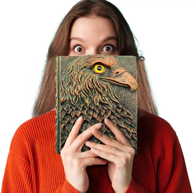 

Необычный блокнот для записей DND, тисненый блокнот с орлом, записная книжка с 3D орлом, Обложка с принтом, винтажный классный блокнот для игро...