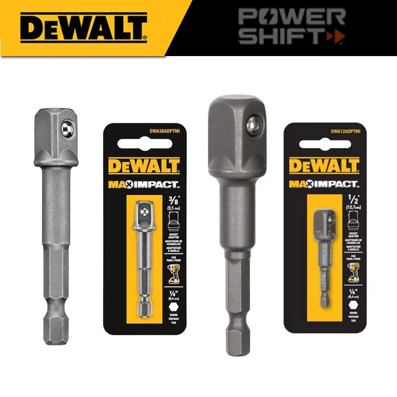 

DEWALT Max Impac Адаптер для квадратной ударной дрели от 1/4 дюйма до 1/2 дюйма 3/8 дюйма Насадка для электроинструмента DWA12ADPTMI DWA38ADPTMI