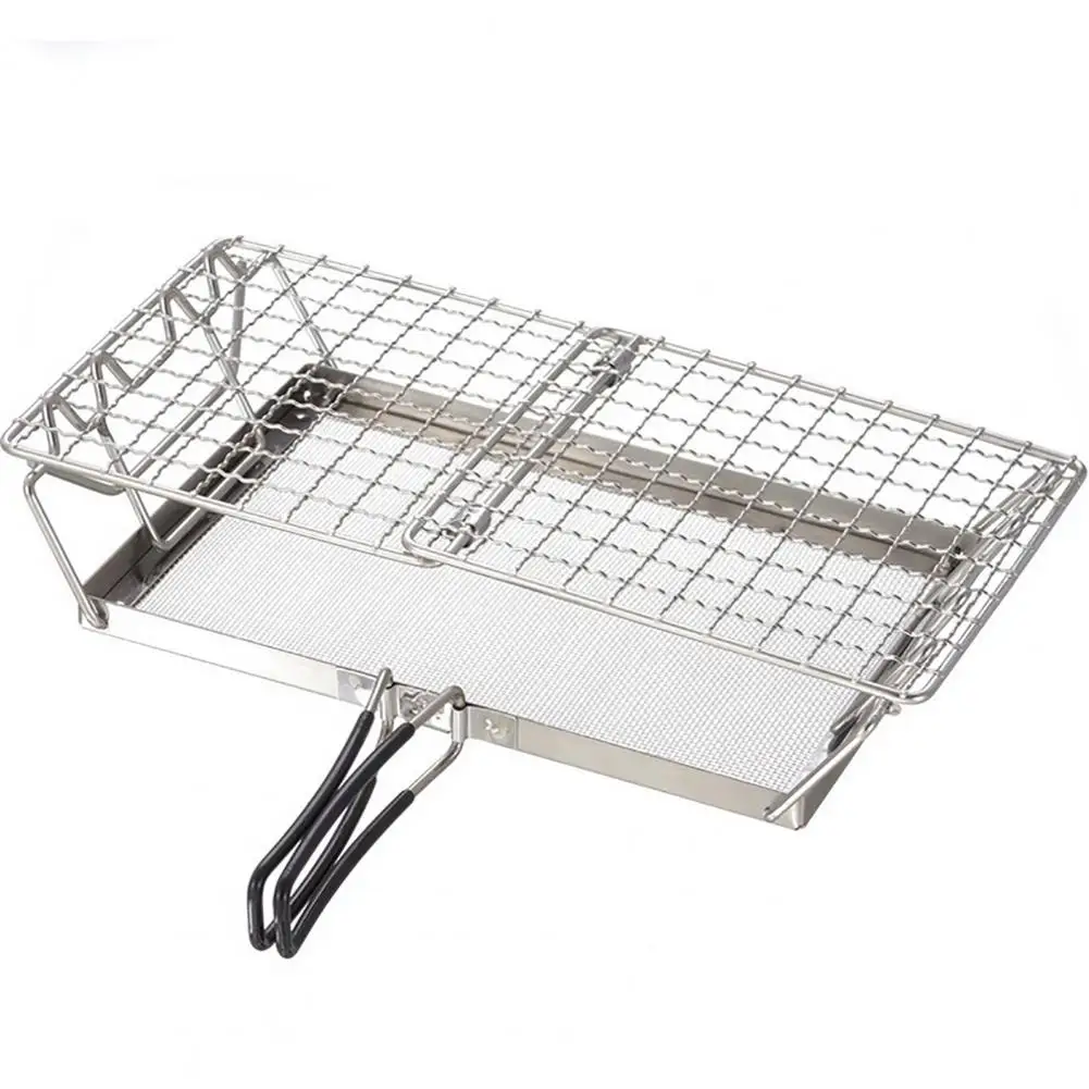 

Foldable Grilling Net Stainless Steel Barbecue Net Foldable Stainless Steel Toast Rack Premium Camping Bbq Supplies for Outdoor