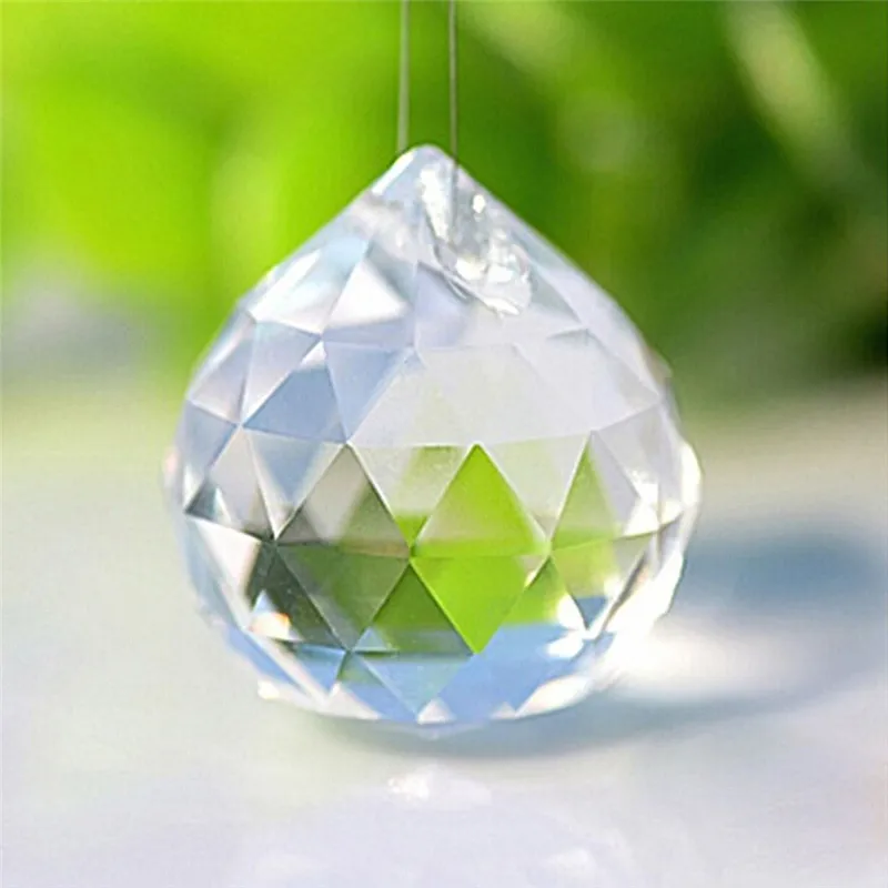 

Hot sale Clear 20mm Crystal Hanging Balls Cut Faceted Glass Prism Chandelier Pendants Beads Curtain Hanging Home Decor New